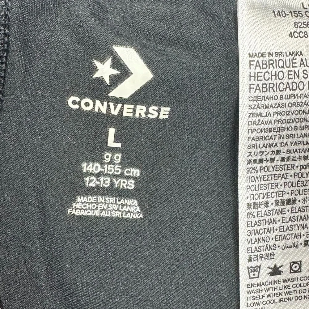 NWT Converse Girls Patch High Rise Leggings size Large Black‎